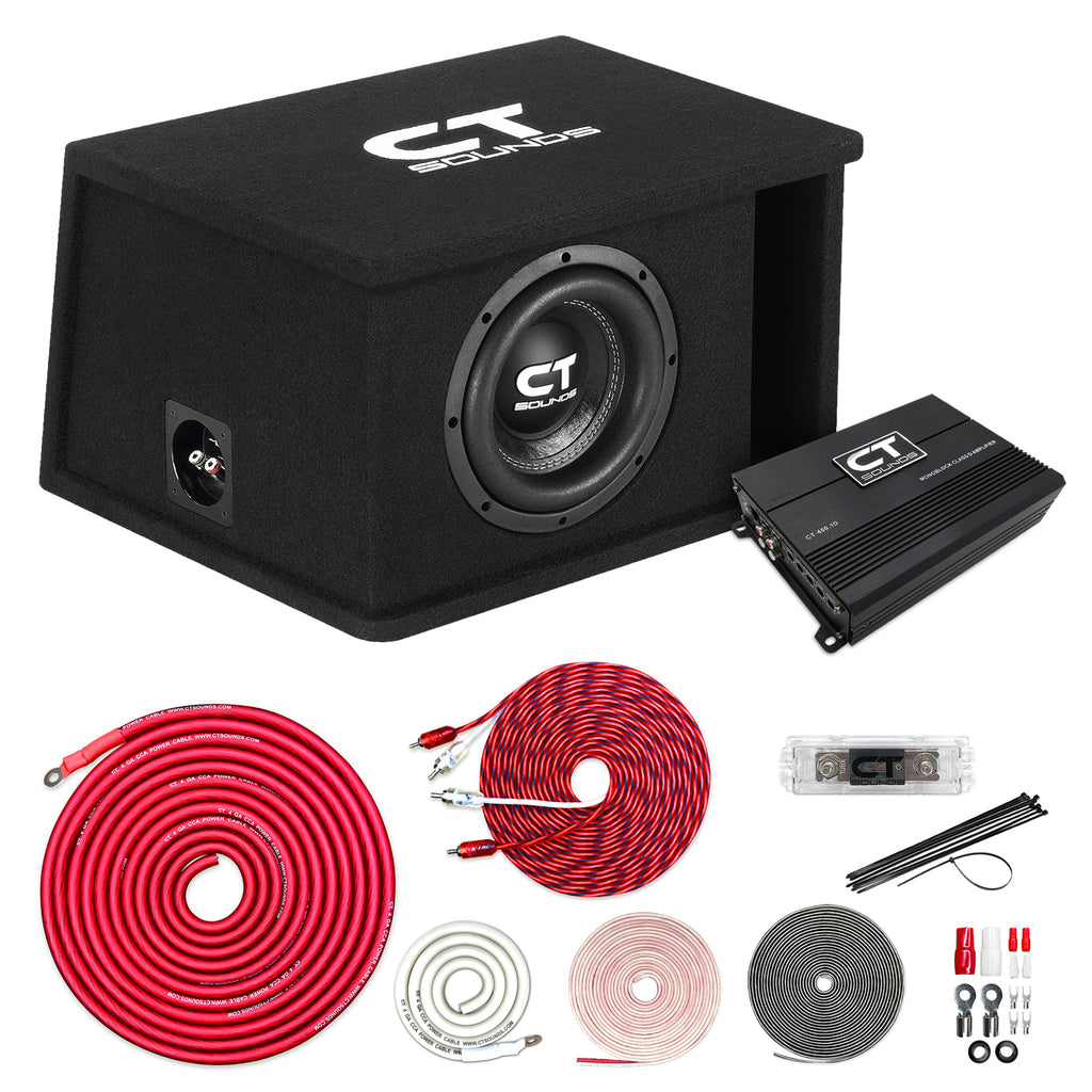 Single 8” 800W Complete Bass Package w/ Subwoofer Box and